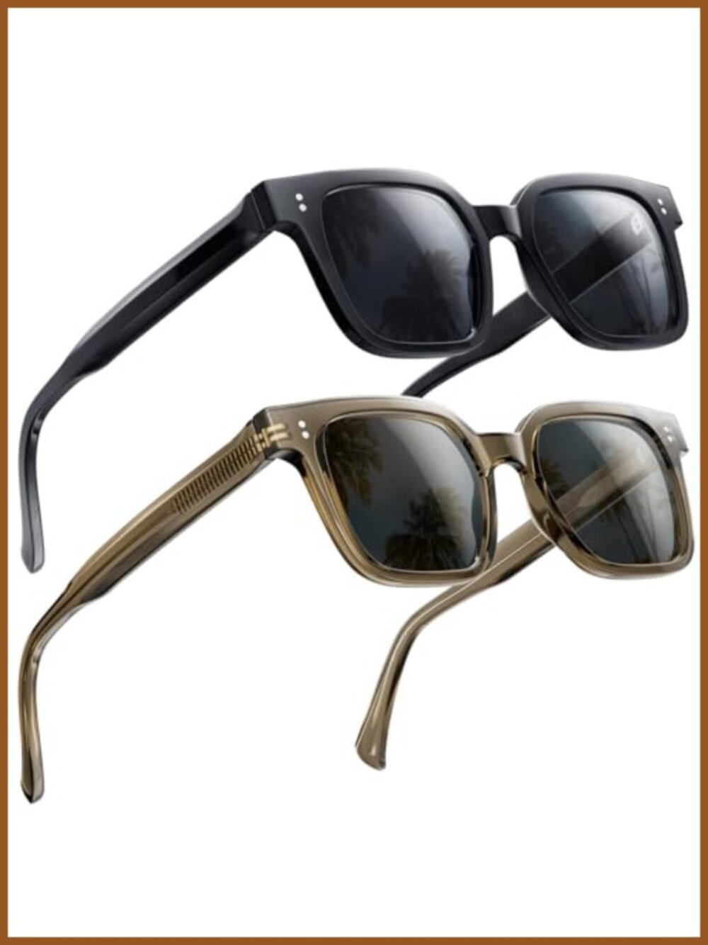 XXL Polarized Sunglasses for Men Women Oversized TR90 TAC UV400 2 Pack